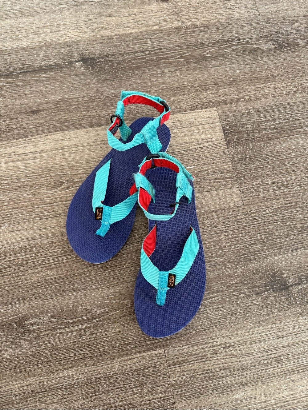 Teva woman Navy Blue & Teal Sandals with Red Accents